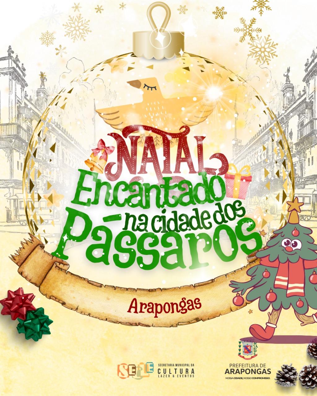 Abertura da programação de Natal em Arapongas com chegada do Papai Noel será no dia 28 de novembro