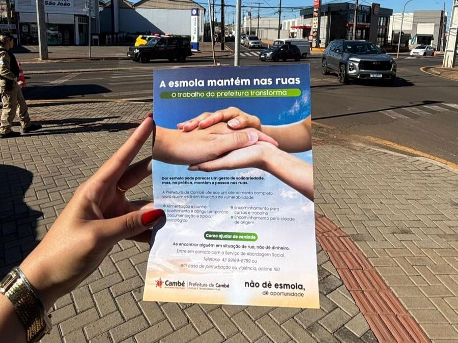 Prefeitura se une com PM e ACIC em campanha contra a esmola
