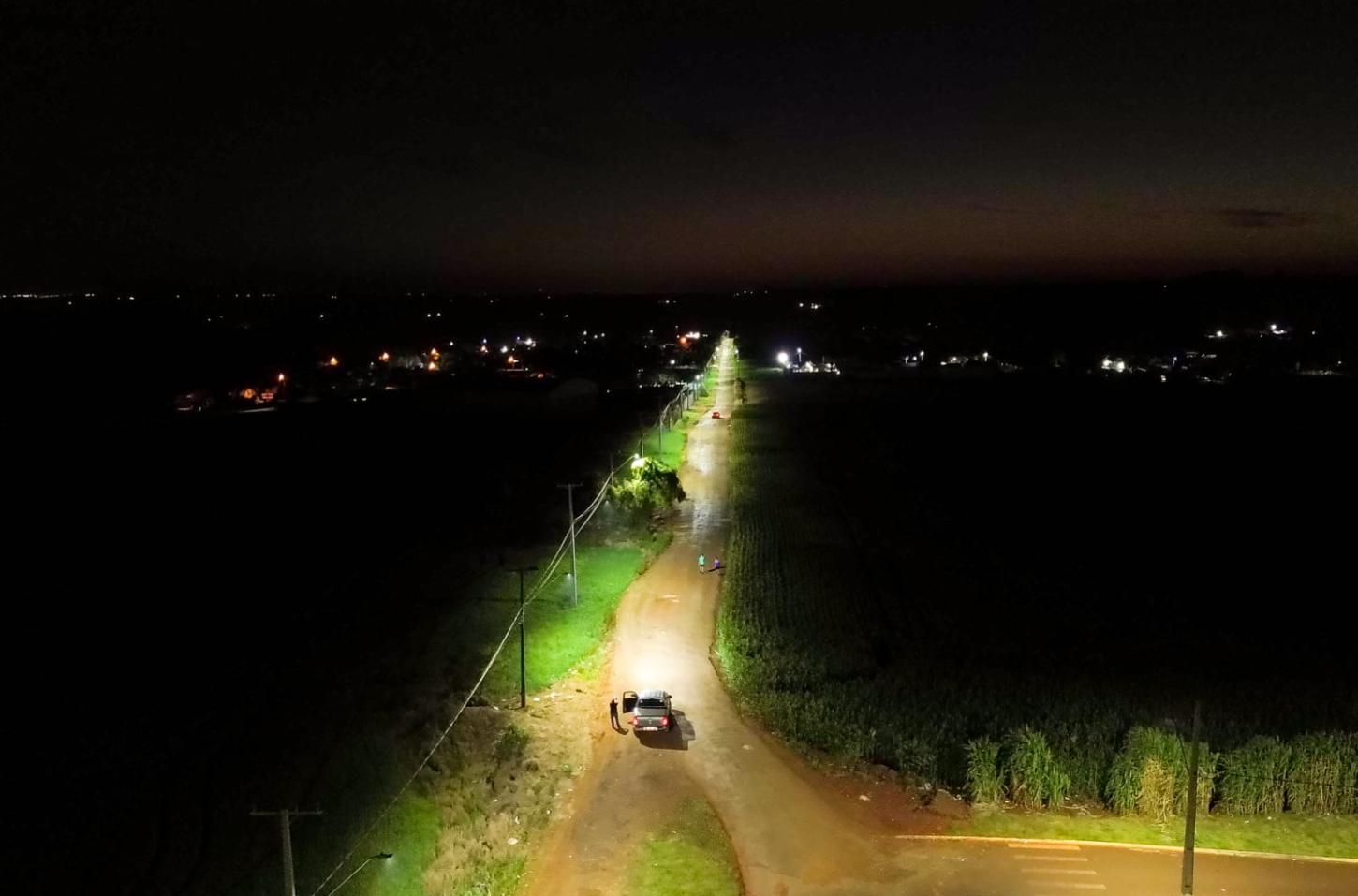 Prolongamento da Estrada da Aliança recebe iluminação de LED